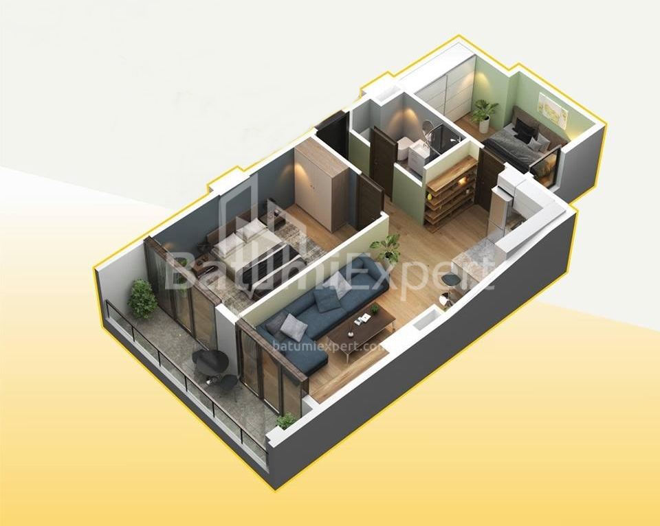 شی در حال ساخت 75.4 متر مربع - خیدرا آباشیدزه, Batumi, گرجستان