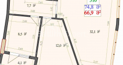 آپارتمان 2-комн 74.8 m² - لخ و ماریا کاچینسکی, Batumi