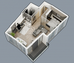 آپارتمان 1-комн 55.8 m² - لخ و ماریا کاچینسکی, Batumi